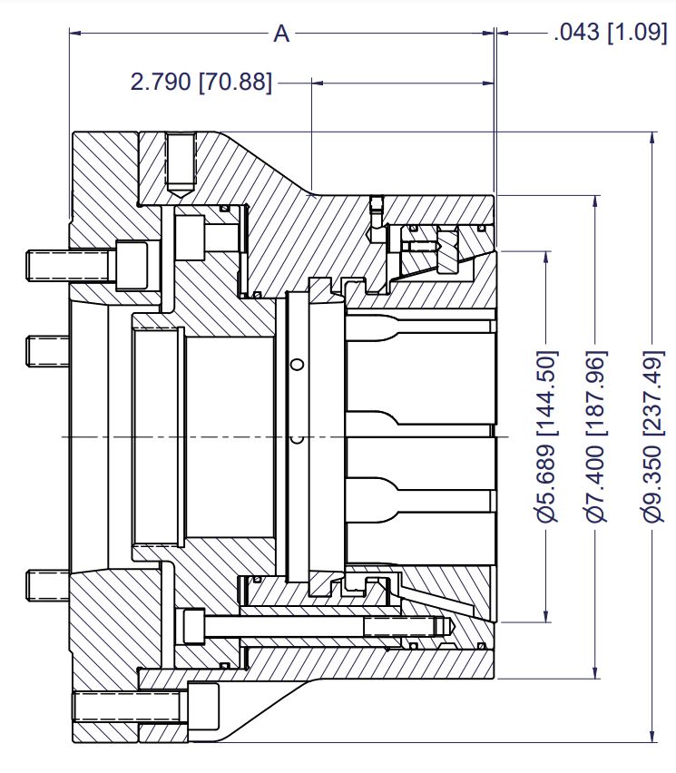 Model CB100-NX/A6, CB-NX Collet Chuck - Dead Length Design
